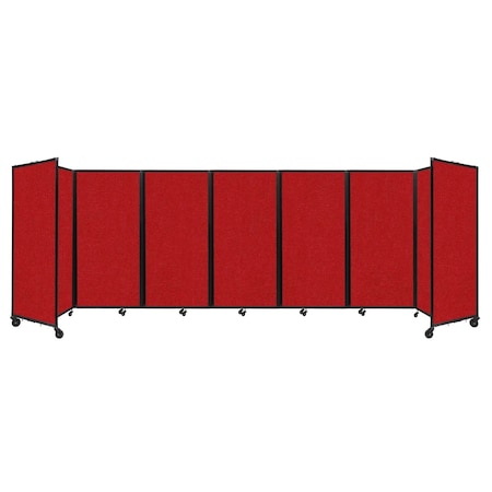 Versare Room Divider 360 Folding Portable Partition 19'6" x 6' Red Fabric 1172727